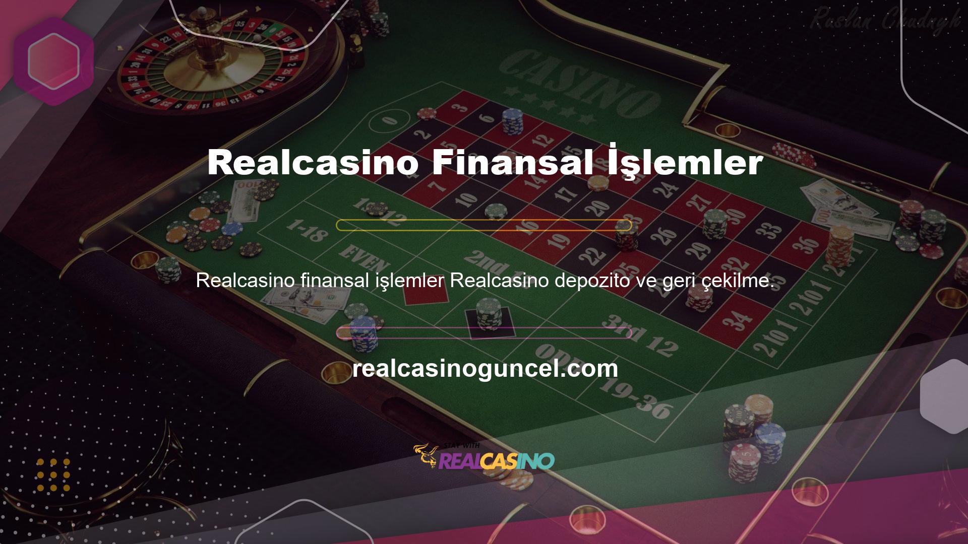 Realcasino çoğu bankacılık seçeneği ve sanal ödeme sistemini yatırabilirsiniz
